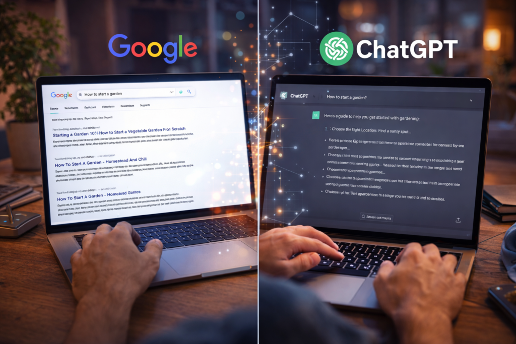 Cum schimbă AI modul în care căutăm informații (Google vs ChatGPT)
